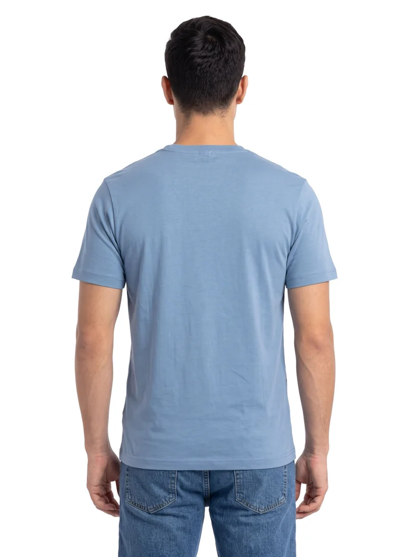 السنافر The Smurfs Oversized Face Graphic Men’s Regular T-Shirt | Smurf Character Print Casual Crew Neck Cotton Tee