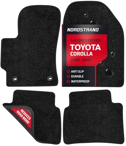 Nordstrand Floor Mats for Toyota Corolla 2020 2021 2022 2023 2024 2025 2026 Custom 3D Fit 1st and 2nd Row Set Rubber AntiSlip Backing Heavy Duty 22oz Carpet Mat All Weather Car Liner Floormats - Image 1