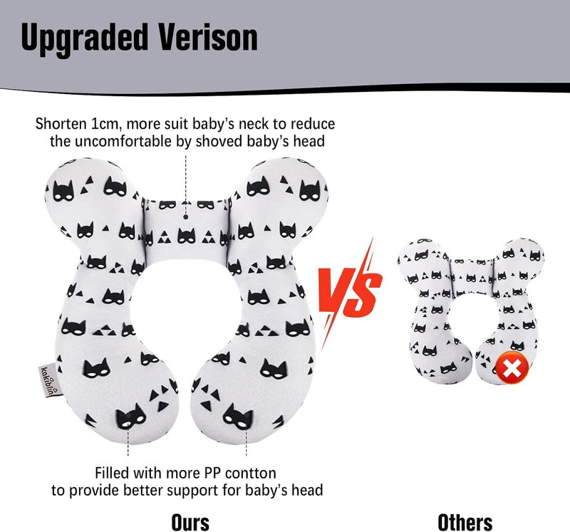 KAKIBLIN Baby Travel Pillow for Head and Neck, Upgraded Baby Support Pillow, Baby Neck Pillows for Car Seat,Pushchair,Travel, Grey - Image 5