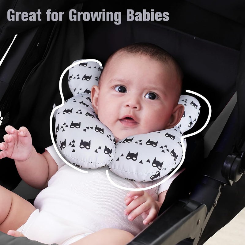 KAKIBLIN Baby Travel Pillow for Head and Neck, Upgraded Baby Support Pillow, Baby Neck Pillows for Car Seat,Pushchair,Travel, Grey - Image 4