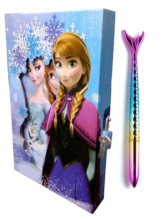 SHREE TECHNESH® Freezing Angel Design Personal Lock Diary with Fish Gel Pen for Girls - Image 1
