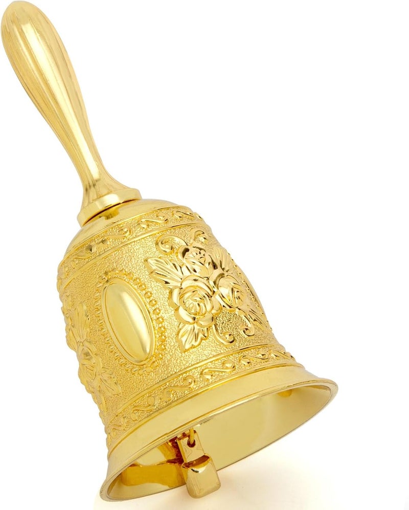 DomeStar Golden Hand Bell, Engraved Wedding, School, Christmas, Alarm and Bedridden Bell - Image 1