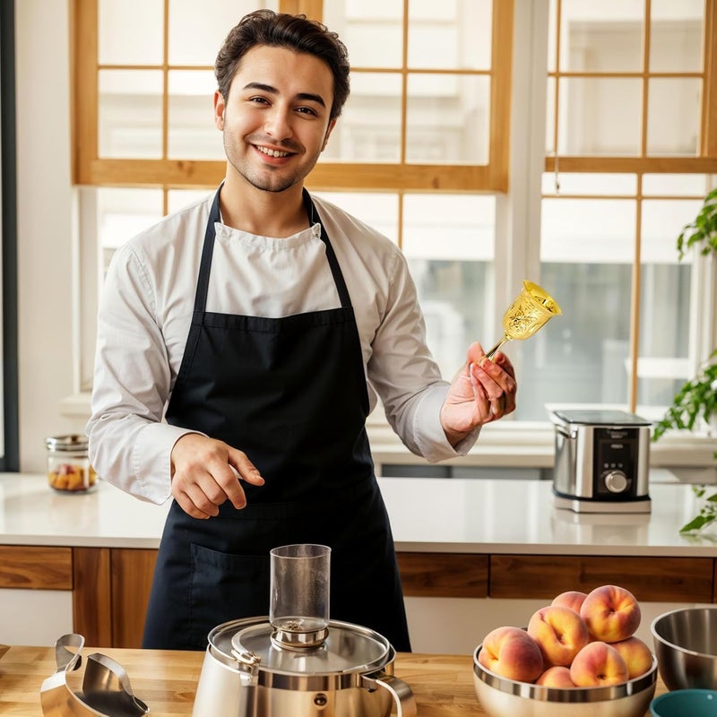 DomeStar Golden Hand Bell, Engraved Wedding, School, Christmas, Alarm and Bedridden Bell - Image 5