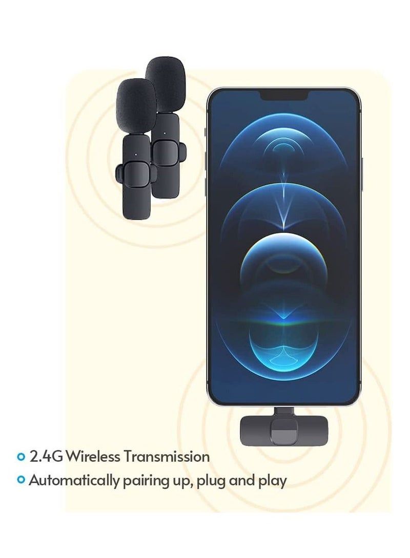 Mini Wireless Clip-on Lavalier Microphone Omnidirectional Mic 2 Transmitter 1 Receiver with Wind Type-C Port Replacement for Android Smartphone Live Stream Interview Video Conference - Image 5