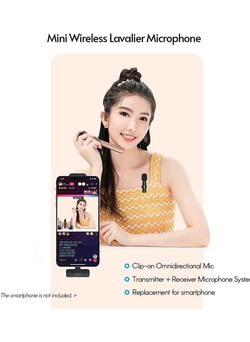 Mini Wireless Clip-on Lavalier Microphone Omnidirectional Mic 2 Transmitter 1 Receiver with Wind Type-C Port Replacement for Android Smartphone Live Stream Interview Video Conference - Image 3