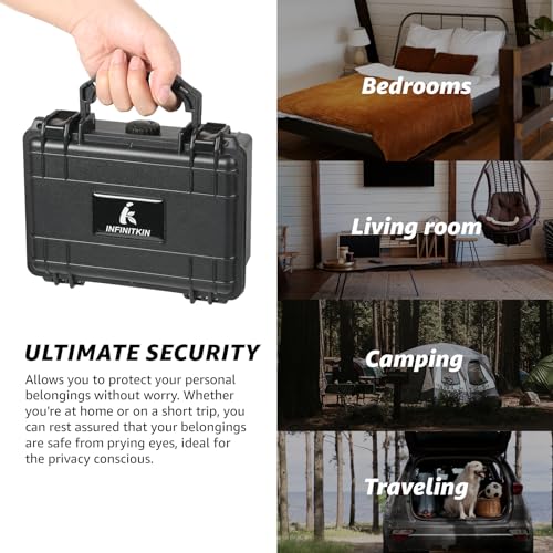 INFINITKIN Smell Proof Box – Portable Smell Proof Storage Box with Combination Lock, Airtight & Waterproof, Includes Pocket Scale & Accessories for Home, Travel & Camping - Image 5