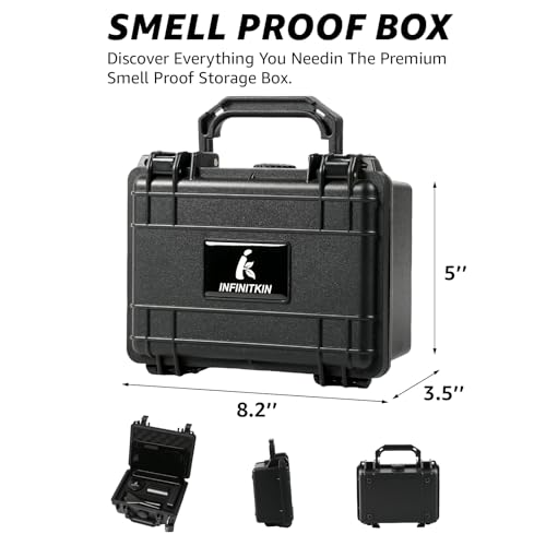 INFINITKIN Smell Proof Box – Portable Smell Proof Storage Box with Combination Lock, Airtight & Waterproof, Includes Pocket Scale & Accessories for Home, Travel & Camping - Image 4