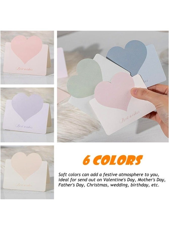 30 Pack Foldable Love Heart Greeting Cards, Assorted Color Romantic Heart Blank Cards Note Card for Wedding Flower Birthday. - Image 3