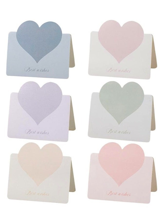 30 Pack Foldable Love Heart Greeting Cards, Assorted Color Romantic Heart Blank Cards Note Card for Wedding Flower Birthday. - Image 1