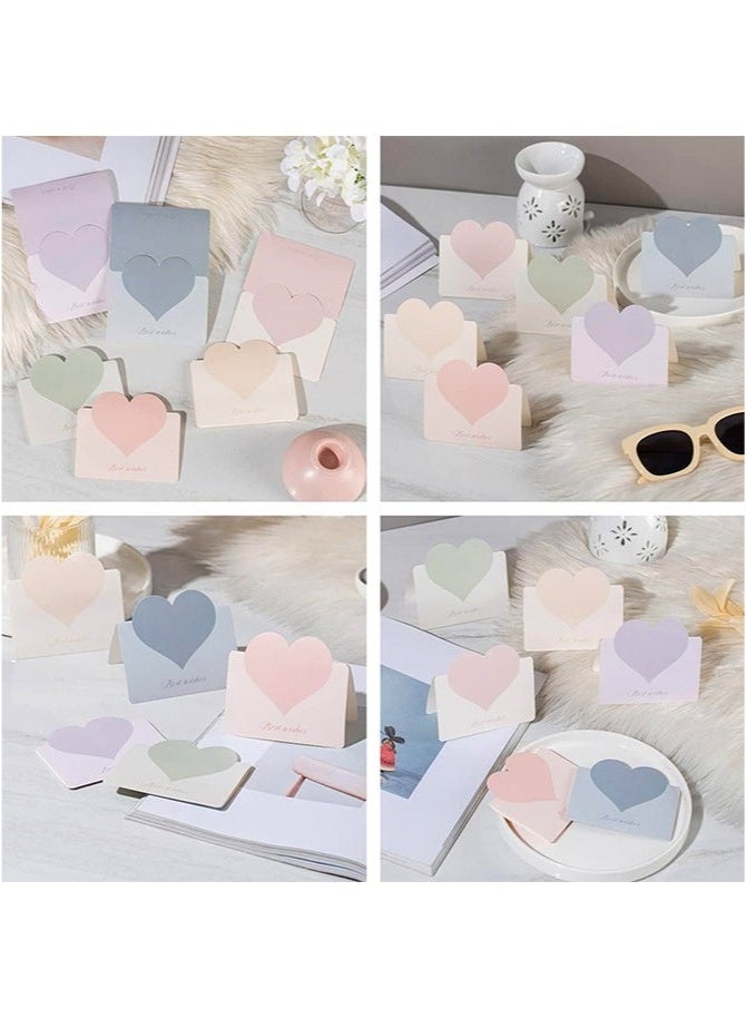 30 Pack Foldable Love Heart Greeting Cards, Assorted Color Romantic Heart Blank Cards Note Card for Wedding Flower Birthday. - Image 5