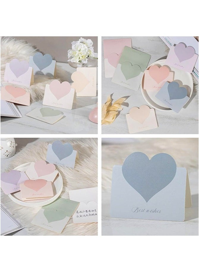 30 Pack Foldable Love Heart Greeting Cards, Assorted Color Romantic Heart Blank Cards Note Card for Wedding Flower Birthday. - Image 4