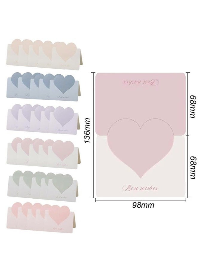 30 Pack Foldable Love Heart Greeting Cards, Assorted Color Romantic Heart Blank Cards Note Card for Wedding Flower Birthday. - Image 2