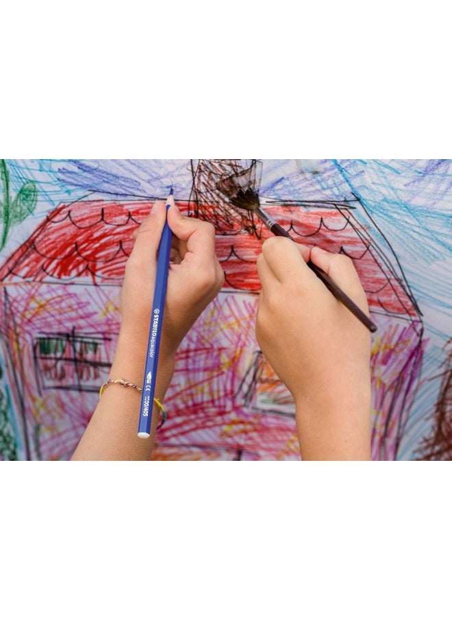 STABILO Aquacolor Aquarellable Colouring Pencil Wallet Of 12 Assorted Colours  - Image 4
