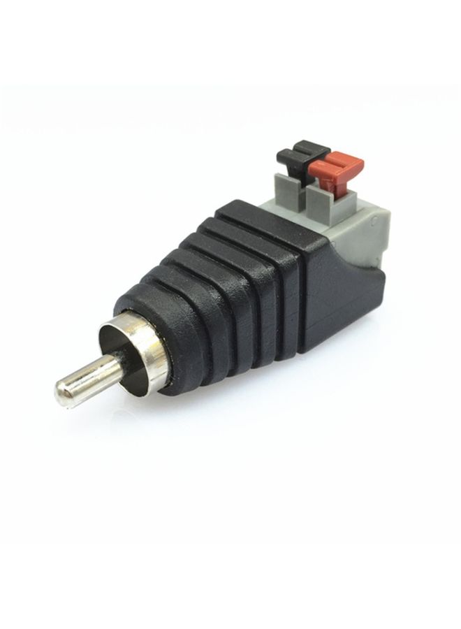 BURAQ 20 PCS RCA Lotus Audio Connector Press Type RCA Male Head Solder-free AV Lotus Head Button(Black)  - Image 1