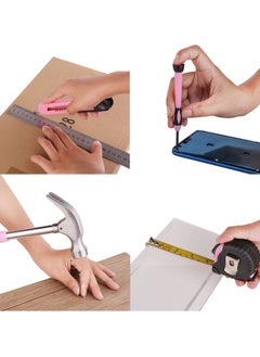 Hihonor 39-Piece All Purpose Household Pink Tool Kit for Girls, Ladies and Women - Includes All Essential Tools for Home, Garage, Office and College Dormitory Use  - Image 5