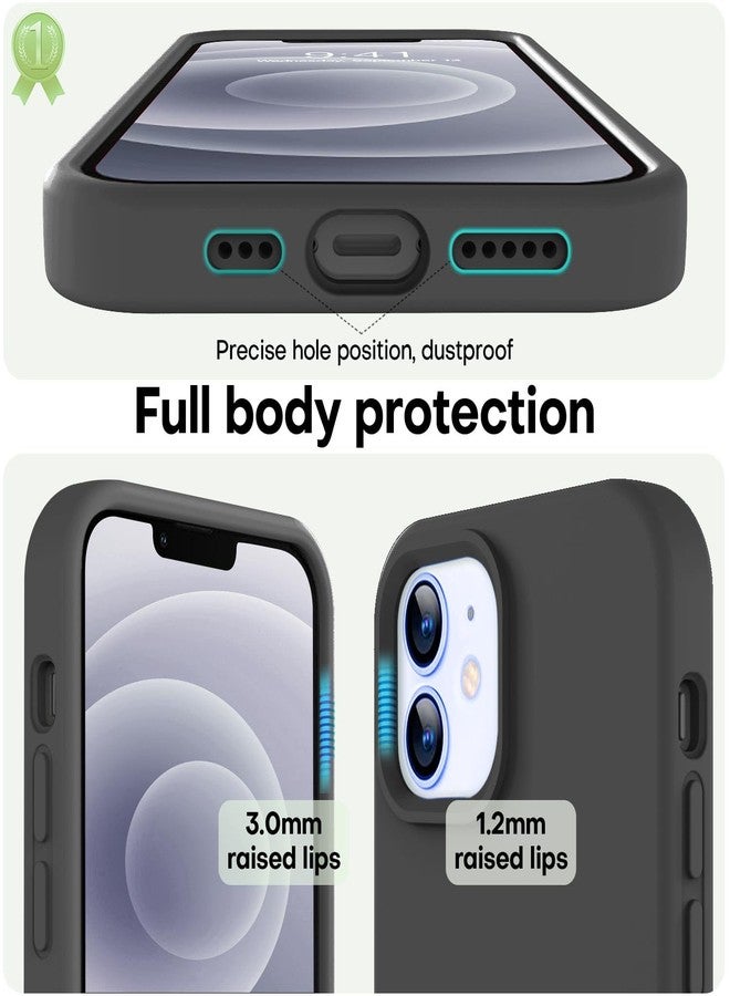 LOVE 3000 جراب LOVE 3000 مصمم خصيصًا لهاتف iPhone 12/iPhone 12 Pro، مصنوع من السيليكون الفاخر مع بطانة داخلية ناعمة من الألياف الدقيقة المقاومة للخدش، جراب حماية مقاوم للصدمات مناسب للرجال والنساء والفتيات، مقاس 6.1 بوصة، باللون الأسود - Image 3