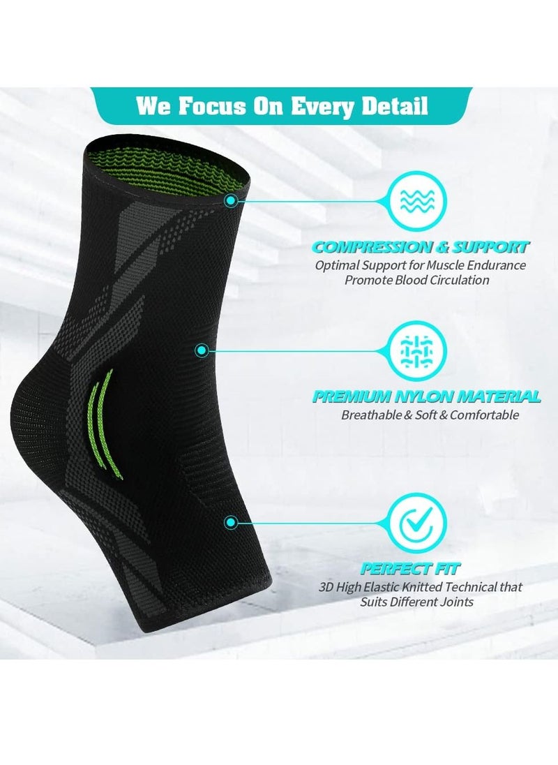 Excefore Ankle Brace Compression, 1 Pair Ankle Sleeve for Sprained Ankle, Injury Recovery, Joint Pain, Achilles Tendonitis Support, Plantar Fasciitis Sock Reduce Swelling  (M)  - Image 4