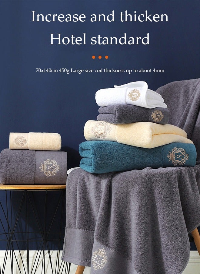 DUNISO Premium Bath Towels,100 % Cotton towel With exquisite logo Sensitive Skin & Daily Use-Soft, Quick Drying & Highly Absorbent Towel for Travel, Vacation, Fitness and Yoga (70 x 140cm)(blue)  - Image 5