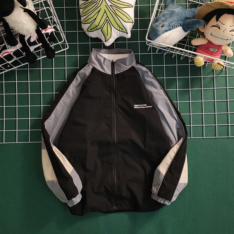 Vintage Contrast Color Stitching Baseball Suit Jacket Men'S Fashion Brand Loose Bf Men'S And Women'S Student Sports Couple Jacket - Image 3