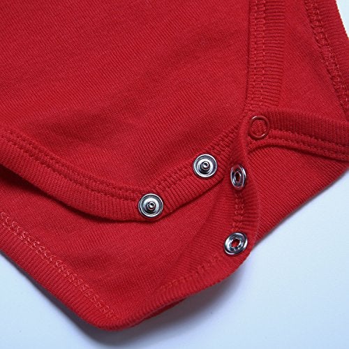 ROMPERINBOX Unisex Solid Red Baby Bodysuit 0-24 Months (0-3 months, Red) - Image 5