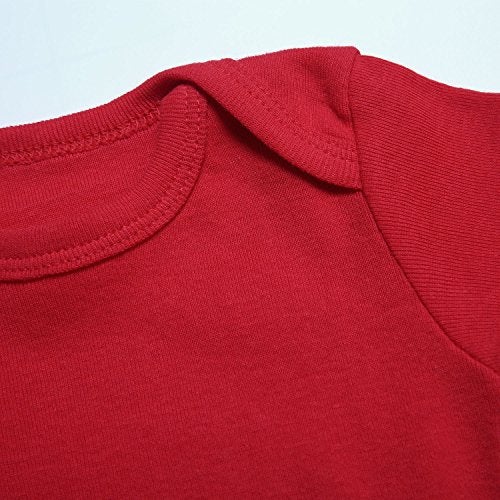 ROMPERINBOX Unisex Solid Red Baby Bodysuit 0-24 Months (0-3 months, Red) - Image 4