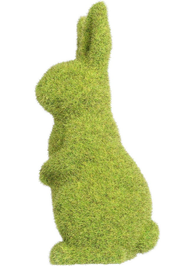 Flocking Bunny Rabbit Sculpture Dark green 24x10x11cm - Image 2