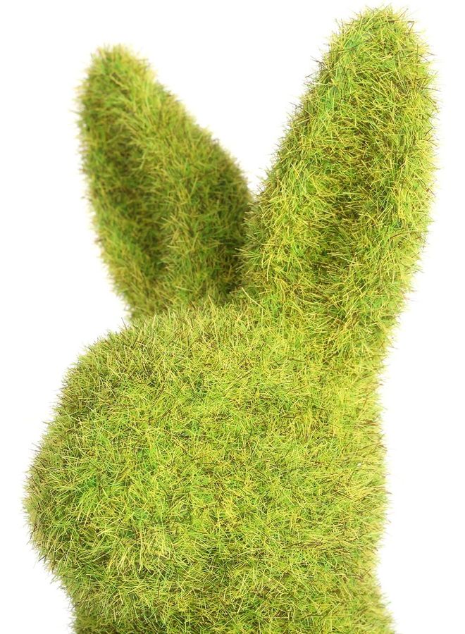 Flocking Bunny Rabbit Sculpture Dark green 24x10x11cm - Image 4