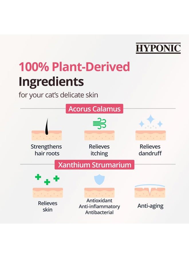 HYPONIC Hypoallergenic Premium Natural Therapy Shampoo, for All Cats/No Conditioner Required/Certified Hypoallergenic/No Harmful Chemicals/Sulfate & Paraben-Free 10.14oz (300ml) (Unscented) - Image 3
