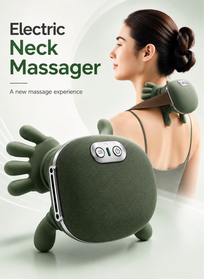 Smart Neck and Shoulder Massager with Heat, Deep Tissue Massage Device, 6 Flexible Massage Heads, 3 Massage Modes, 3 Intensity Levels, Adjustable Strap, Portable Muscle Relaxation Massager for Neck, Back, Shoulders, Home, Office & Travel ERPC FZ-831 - Image 1