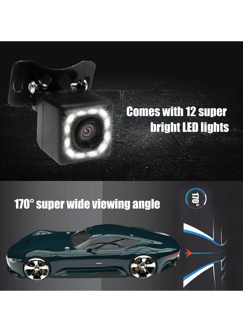 Generic Waterproof Ultra HD Car Backup Camera with 12 LED Night Vision | 170° Wide View Angle License Plate Frame Camera | Universal Fit for Cars, SUVs, Trucks, RVs  - Image 4