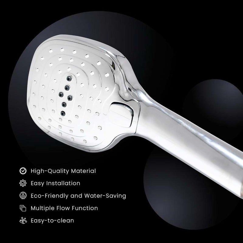 PLATINEX DB BATHWARE INDIA PRIVATE LIMITED DB BATHWARE Multi Funtional Hand Shower Set for Ultimate Convenience Shower Head ABS Chrome Shower with 15 Meter Hose Wall Hook Premium Bathroom Shower Head - Image 2