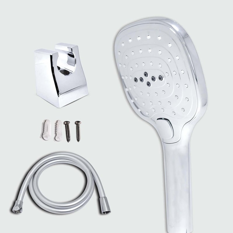 PLATINEX DB BATHWARE INDIA PRIVATE LIMITED DB BATHWARE Multi Funtional Hand Shower Set for Ultimate Convenience Shower Head ABS Chrome Shower with 15 Meter Hose Wall Hook Premium Bathroom Shower Head - Image 1