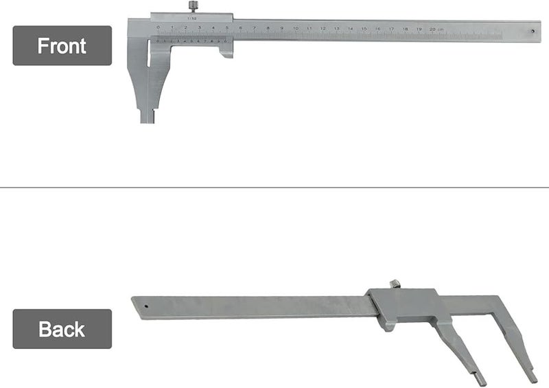 فرجار فيرنييه من الفولاذ عالي الكربون 200 مم أداة قياس بمقياس متري فضي - Image 4