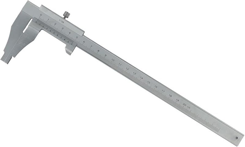 فرجار فيرنييه من الفولاذ عالي الكربون 200 مم أداة قياس بمقياس متري فضي - Image 3