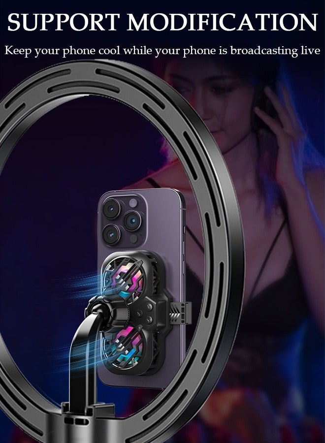 DUNISO Phone Cooler for Live Streaming and Gaming with Adjustable Stand, Fast Phone Cooling Fan, Semi-Conductor Cooling Chip Mobile Phone Radiator, Fit All Types of iPhone Android Smartphones - Image 3