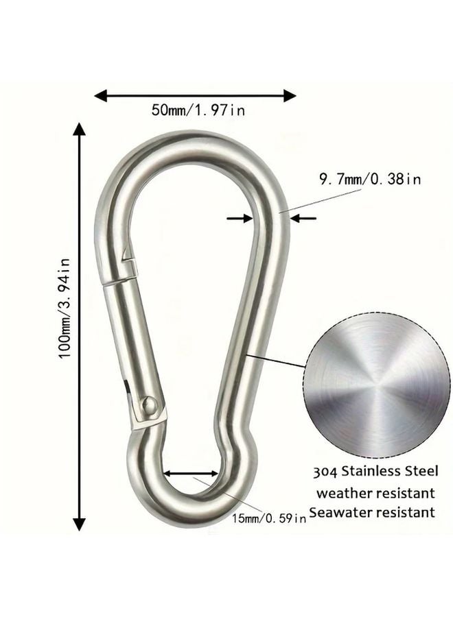 Heavy Duty 304 Stainless Steel Silvery Carabiner Clip For Outdoor Use - Image 1