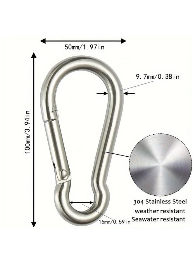 Heavy Duty 304 Stainless Steel Silvery Carabiner Clip For Outdoor Use - Image 5
