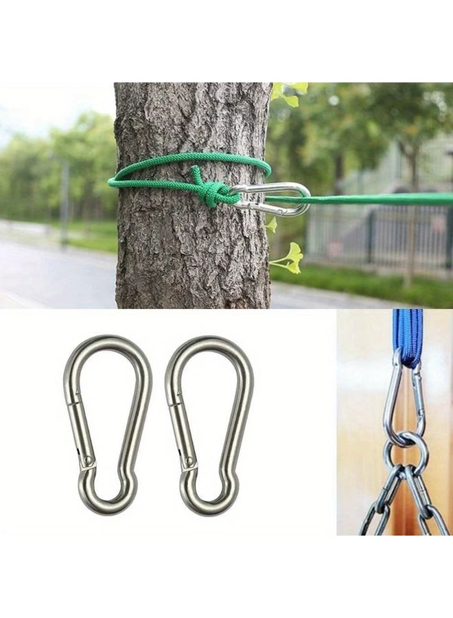 Heavy Duty 304 Stainless Steel Silvery Carabiner Clip For Outdoor Use - Image 3