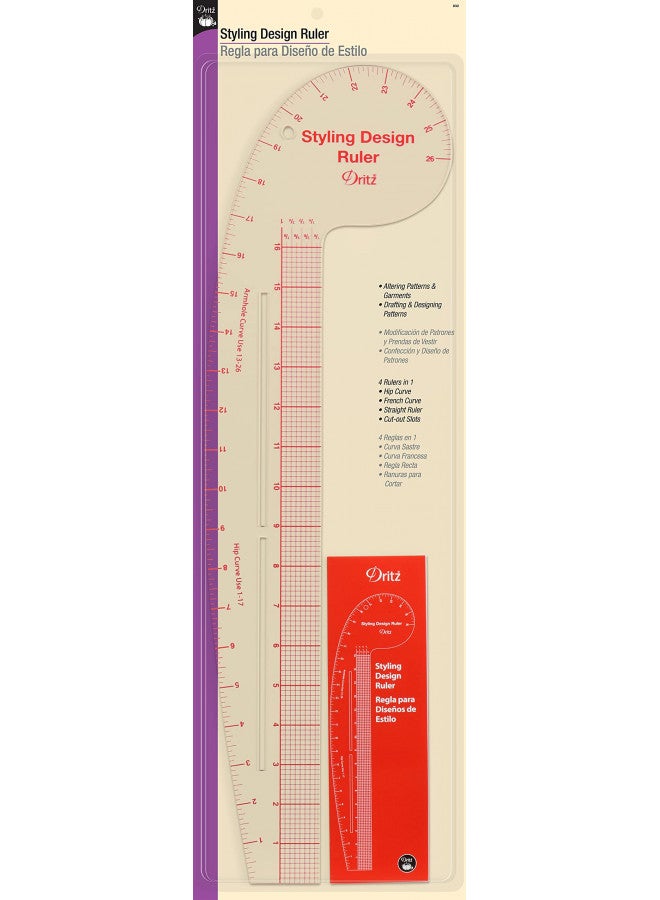 Dritz Styling Design Ruler Rulers & Accessories, Clear, 1Pack - Image 1