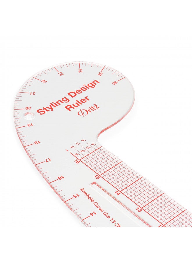 Dritz Styling Design Ruler Rulers & Accessories, Clear, 1Pack - Image 2