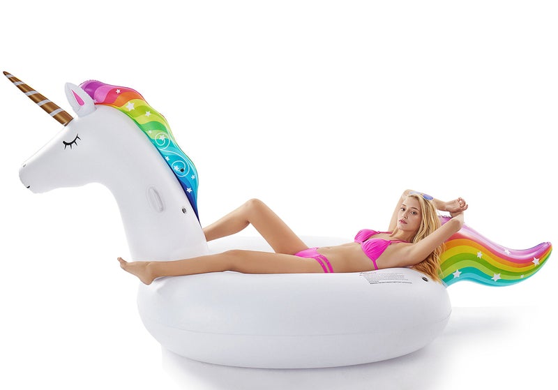 Jasonwell Giant Inflatable Unicorn Pool Float Floatie Ride On with Fast Valves Large Rideable Blow Up Summer Beach Swimming Pool Party Lounge Raft Decorations Toys for Kids Adults - Image 3