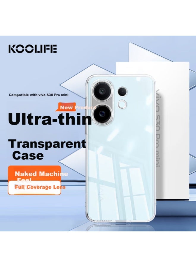 Koolife Transparent Soft Case For Vivo S30 Promini, Full Coverage Lens Protection, Anti-Fingerprint Back Cover