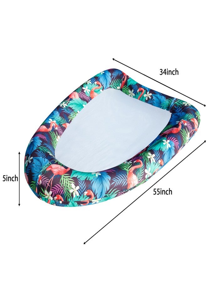 FindUWill Inflatable Pool Floats Adults - Inflatable Fabric Covered Pool Lounge Chair with Mesh Center, Large Extended Water Hammock Float Recliner for Pool, Lake, Beach Floaties (Flamingo) - Image 5