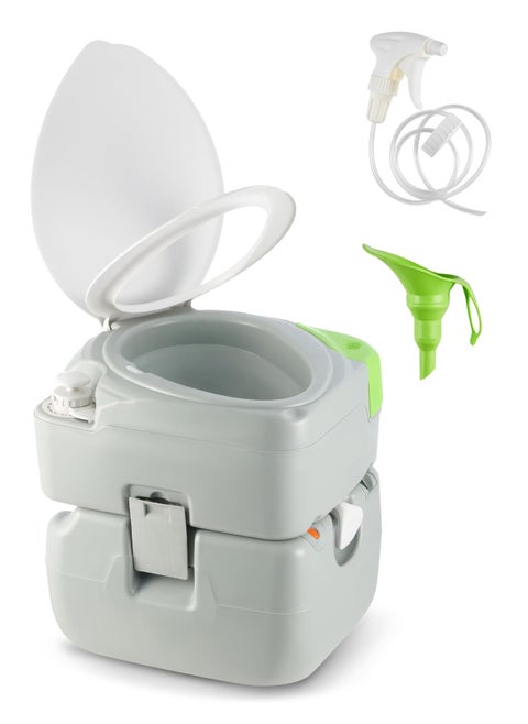 22L Camping Toilet Portable Toilet for Adults with Diagonal Elongated Bowl Seat, Waste Tank, Leak-Proof Cassette Toilet with Level Indicator