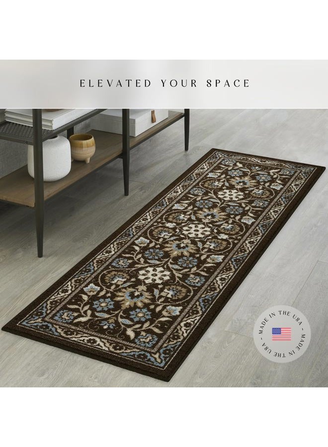 Maples Rugs Florence Runner Rug Non Slip Hallway Entry Carpet [Made in USA], 2 ft x 6 ft, Coffee Brown - Image 2