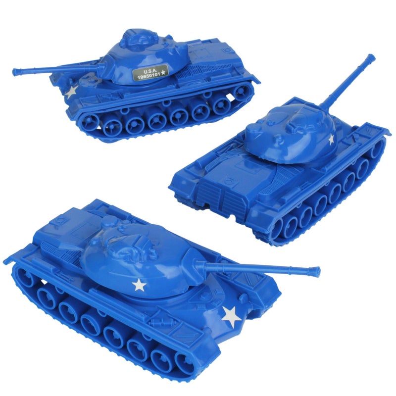 Tim Mee Toy TimMee Toy Tanks for Plastic Army Men Blue WW2 3pc Made in USA - Image 2