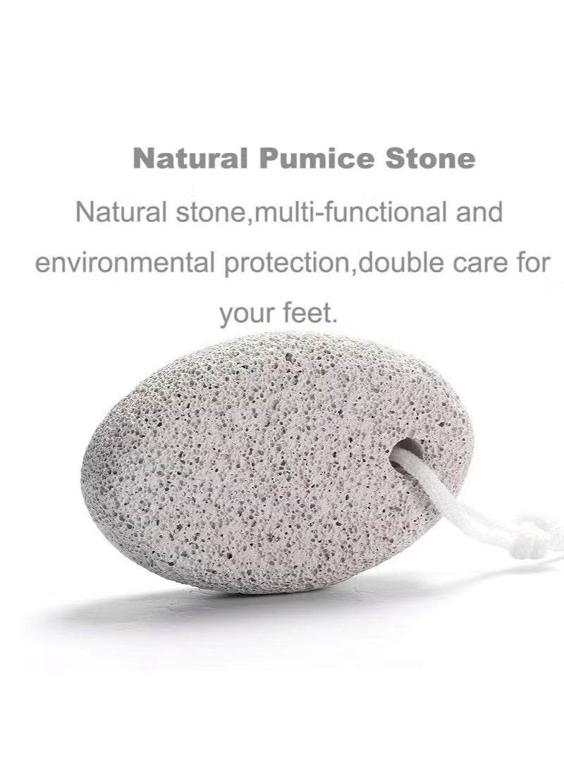 حجر خفاف طبيعي للقدم، أداة عناية من الحمم البركانية لإزالة الجلد الميت للقدمين واليدين، مجموعة من قطعتين-الوان متنوعه - Image 4