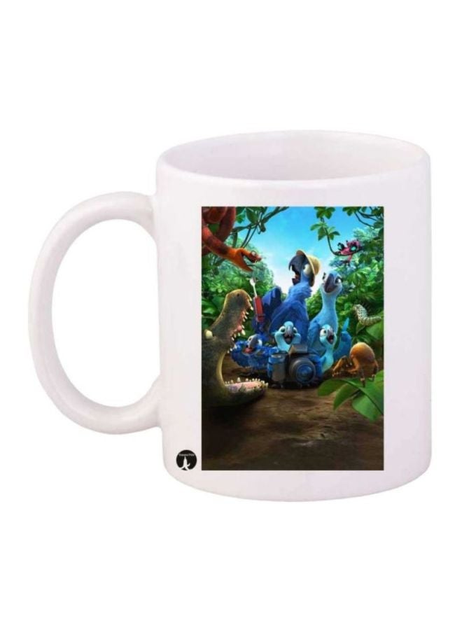 RYN Rio Printed Coffee Mug White/Brown/Blue