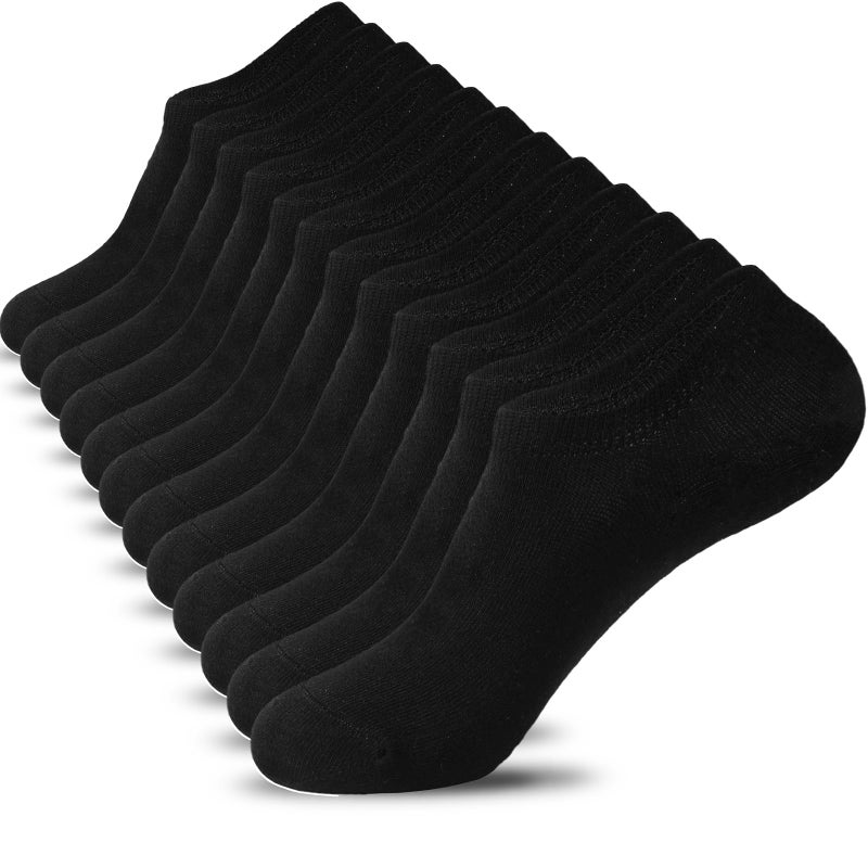 Nroktia 6 Pairs Non Slip No Show Socks Womens and Mens Low Cut Invisible Liner Ankle Socks (6 Black) - Image 1