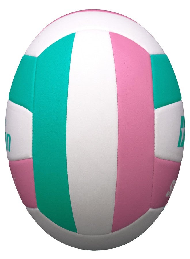 Baden | Softlight VXT1 | No Sting FlexFoam Cover | Youth Lightweight Training Volleyball | K-5 Youth Players | Official Size 5 + 20% Lighter | Seagreen/Soft Pink | Official Ball of BYOP - Image 3
